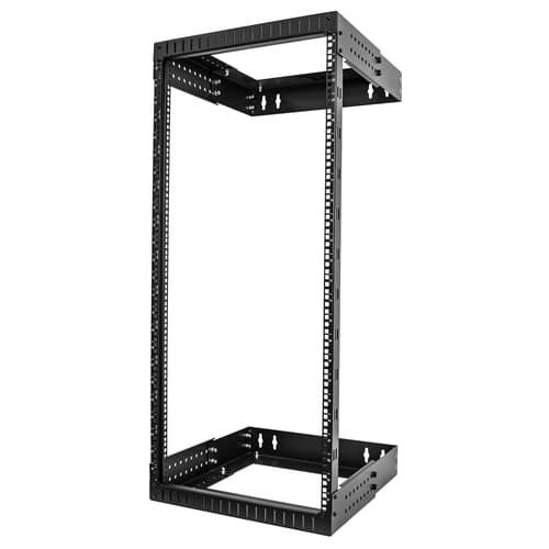 StarTech.com 24U 19" Wall Mount Network Rack, Adjustable Depth 12-20" 2 Post Open Frame Server Room Rack for AV/Data/ IT Communication/Computer Equipment/Switch with Cage Nuts & Screws - 24U Adjustable Rack - Rack open frame - 2-post - wall mountable - black - 24U - 19"