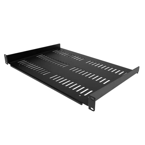 StarTech.com 1U Vented Server Rack Cabinet Shelf, 12in Deep Fixed Cantilever Tray, Rackmount Shelf for 19" AV/Data/Network Equipment Enclosure w/ Cage Nuts & Screws, 55lbs Weight Capacity - 1U Network Rack Shelf - Rack shelf - black - 1U - 19