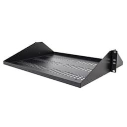 StarTech.com 2U Vented Server Rack Shelf, Center Mount 14in Deep Fixed Cantilever Tray, Rackmount Shelf for 19" AV/Data/Network Equipment w/ Cage Nuts & Screws, 200lbs Weight Capacity - 2U Network Rack Shelf - Rack shelf - black - 2U - 19"