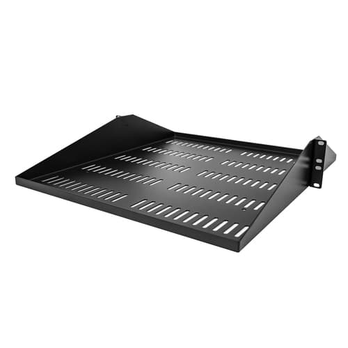 StarTech.com 2U Vented Server Rack Shelf, Center Mount 20in Deep Fixed Cantilever Tray, Rackmount Shelf for 19" AV/Data/Network Equipment w/ Cage Nuts & Screws, 200lbs Weight Capacity - 2U Network Rack Shelf - Rack shelf - black - 2U - 19