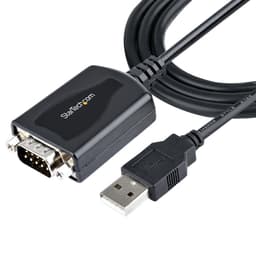 StarTech.com 3ft (1m) USB to Serial Cable with COM Port Retention, DB9 Male RS232 to USB Converter, Straight Through USB to Serial Adapter for PLC/Printer/Scanner - Prolific IC, Automatic Handshake, Windows/Mac OS - Serial adapter - USB - RS-232
