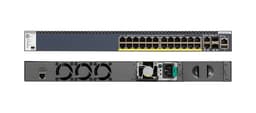 NETGEAR M4300-28G-PoE+ - Switch - L3 - Managed - 2 x 10/100/1000/10000 + 2 x 10 Gigabit SFP+ + 24 x 10/100/1000 (PoE+) - front to back airflow - rack-mountable - PoE+ (720 W)