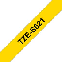 Brother TZe-S621 - Extra strength adhesive - black on yellow - Roll (0.9 cm x 8 m) 1 cassette(s) laminated tape - for Brother PT-D210, D600, H110, H200, P-Touch PT-1880, E310, H107, P-Touch Cube Plus PT-P710