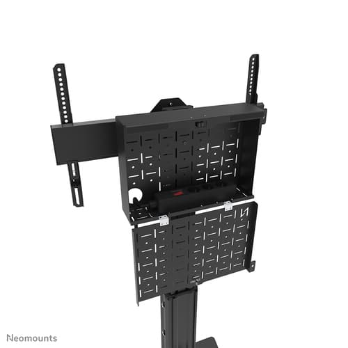 Neomounts MOVE Height Adjustable Display Stand - 37"" (93.98 cm) to 75"" (190.50 cm) Screen Support - 70 kg Load Capacity - 178.50 cm (70.28"") Height x 86.50 cm (34.06"") Width x 70 cm (27.56"") Depth - Floor - Steel - Black - For Display Screen - Lockable, Ventilated — view 7