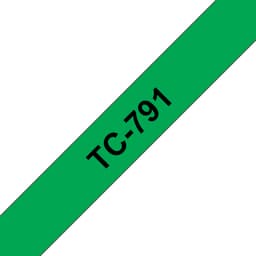 Brother TC791 - 9 mm x black on green - laminated tape - for P-Touch PT-2000, PT-3000, PT-500, PT-5000, PT-8E