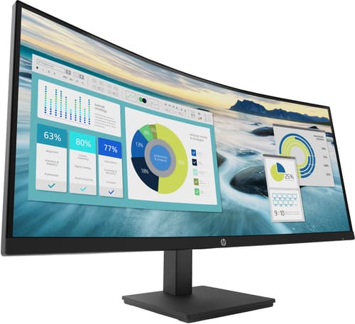 HP P34hc G4 - P-Series - LED monitor - curved - 34" - 3440 x 1440 WQHD @ 60 Hz - VA - 250 cd/m� - 3500:1 - 5 ms - HDMI, DisplayPort, USB-C - speakers - black — view 5