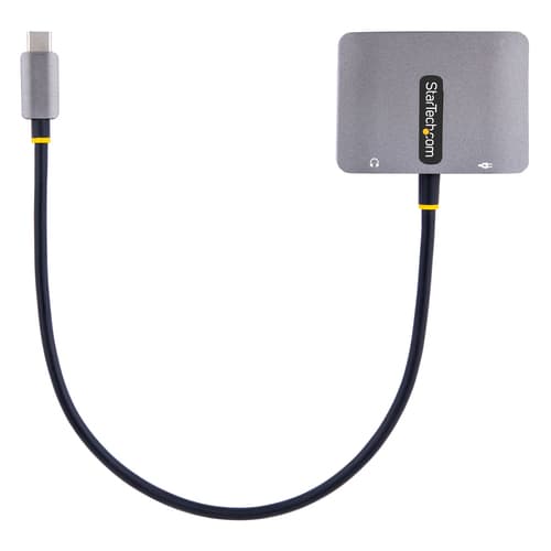 StarTech.com USB C Video Adapter, USB C to HDMI VGA Multiport Adapter w/ 3.5mm Audio Output, 4K 60Hz, HDR, 100W PD 3.0, USB C Monitor Adapter for Laptop, Thunderbolt 3/4 Compatible - USB C Display Travel Adapter (122-USBC-HDMI-4K-VGA) - Docking station - USB-C / Thunderbolt 3 / Thunderbolt 4 - HDMI, VGA — view 6