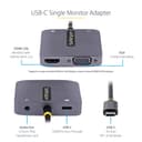 StarTech.com USB C Video Adapter, USB C to HDMI VGA Multiport Adapter w/ 3.5mm Audio Output, 4K 60Hz, HDR, 100W PD 3.0, USB C Monitor Adapter for Laptop, Thunderbolt 3/4 Compatible - USB C Display Travel Adapter (122-USBC-HDMI-4K-VGA) - Docking station - USB-C / Thunderbolt 3 / Thunderbolt 4 - HDMI, VGA thumbnail 8
