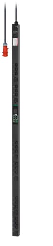 APC EasyPDU EPDU1216SMBO - Power distribution unit (rack-mountable) - metered-by-outlet with switching - AC 400 V - 11 kW - 11000 VA - 3-phase - Ethernet 10/100, RS-485, serial, USB - input: IEC 60309 3P+E - output connectors: 24 (18 x IEC 60320 C13, 6 x IEC 60320 C19) - 0U - 3 m cord - black — view 1