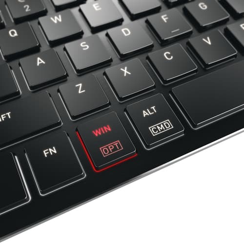 CHERRY KW X ULP 2.0 MINI - Keyboard (pouch) - 75% - compact - backlit - wireless - 2.4 GHz, Bluetooth 5.2, USB - QWERTY - US - key switch: CHERRY MX Ultra Low Profile - black — view 5