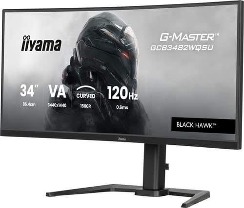 Iiyama GCB3482WQSU-B1 - LED monitor - gaming - curved - 34" - 3440 x 1440 WQHD @ 120 Hz - VA - 500 cd/m� - 3000:1 - 0.6 ms - 2xHDMI, DisplayPort - speakers — view 4