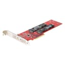 StarTech.com Dual M.2 PCIe SSD Adapter Card, x8 / x16 Dual NVMe or AHCI M.2 SSD to PCI Express 4.0, Up to 7.8GBps/Drive, For 2242/2260/2280/22110mm PCIe M-Key M2 SSDs, Bifurcation Required - PC/Linux Compatible (DUAL-M2-PCIE-CARD-B) - Interface adapter - M.2 - Expansion Slot to 2 x M.2 - M.2 Card - low profile - RAID 0, 1, JBOD - PCIe 4.0 x16/x8 - red