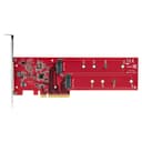 StarTech.com Dual M.2 PCIe SSD Adapter Card, x8 / x16 Dual NVMe or AHCI M.2 SSD to PCI Express 4.0, Up to 7.8GBps/Drive, For 2242/2260/2280/22110mm PCIe M-Key M2 SSDs, Bifurcation Required - PC/Linux Compatible (DUAL-M2-PCIE-CARD-B) - Interface adapter - M.2 - Expansion Slot to 2 x M.2 - M.2 Card - low profile - RAID 0, 1, JBOD - PCIe 4.0 x16/x8 - red