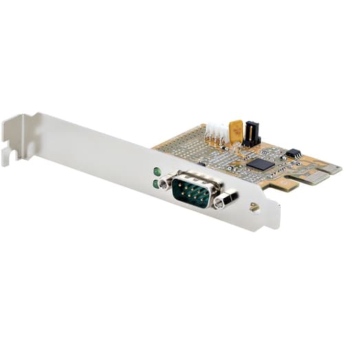 StarTech.com PCI Express Serial Card, PCIe to RS232 (DB9) Serial Interface Card, PC Serial Card with 16C1050 UART, Standard or Low Profile Brackets, COM Retention, For Windows & Linux - PCIe to DB9 Card (11050-PC-SERIAL-CARD) - Serial adapter - PCIe 2.0 low profile - RS-232 x 1 - yellow
