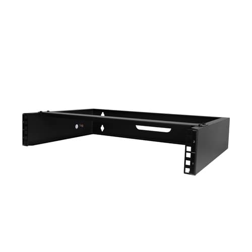 StarTech.com 2U Wall Mount Rack, 19" Wall Mount Network Rack, 14 inch Deep (Low Profile), Wall Mounting Patch Panel Bracket for Network Switches, IT Equipment, 77lb (35kg) Capacity - Network Equipment Rack (RACK-2U-14-BRACKET) - Network device mounting bracket - wall mountable - black - 2U - 19