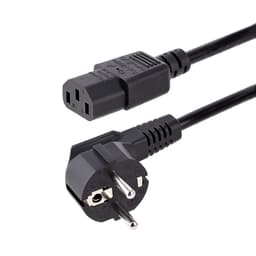 StarTech.com 3m (10ft) Computer Power Cord, 18AWG, EU Schuko to C13 Power Cord, 10A 250V, Black Replacement AC Cord, TV/Monitor Power Cable, Schuko CEE 7/7 to IEC 60320 C13 Power Cord - PC Power Supply Cable (713E-3M-POWER-CORD) - Power cable - power CEE 7/7 (P) angled to power IEC 60320 C13 - AC 250 V - 10 A - 3 m - molded - black