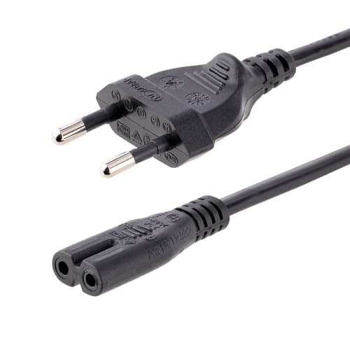 StarTech.com 3m (10ft) Laptop Power Cord, EU Plug to C7, 2.5A 250V, 18AWG, Notebook / Laptop Replacement AC Power Cord, Printer/Power Brick Cord, Europlug to IEC 60320 C7 - Laptop Charger Cable, Black (752E-3M-POWER-LEAD) - Power cable - Europlug (P) to power IEC 60320 C7 - AC 250 V - 2.5 A - 3 m - black