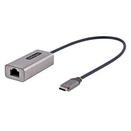 StarTech.com USB-C to Ethernet Adapter, 10/100/1000 Mbps, Gigabit Network Adapter w/ ASIX AX88179A Chip, 1ft/30cm Cable, USB Type C to RJ45 Ethernet Dongle, USB C to LAN Adapter, Windows/macOS/Linux/ChromeOS (US1GC30B2) - Network adapter - USB-C - Gigabit Ethernet x 1 - grey