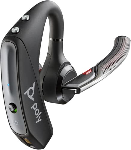 Poly Voyager 5200 - Voyager 5200 series - headset - in-ear - Bluetooth - wireless - active noise cancelling - USB-A via Bluetooth adapter - black - Certified for Skype for Business, Certified for Microsoft Teams, Zoom Certified, Cisco Jabber Certified, Avaya Certified, Works With Chromebook Certified