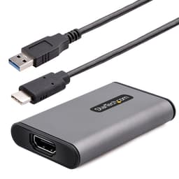 StarTech.com USB 3.0 HDMI Video Capture Device, 4K Video Capture Adapter/External USB Capture Card, UVC, Live Stream, HDMI Audio/Video Screen Recorder, Works w/ USB-A, USB-C, Thunderbolt 3 - Windows/Mac/Ubuntu (4K30-HDMI-CAPTURE) - Video capture adapter - USB 3.0 - grey