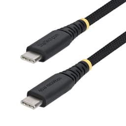 StarTech.com - USB cable - 24 pin USB-C (M) to 24 pin USB-C (M) - USB 2.0 - 3 A - USB Power Delivery (60W), straight, rugged, Power Delivery 2.0 support - black
