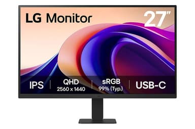 LG 27U631A-B - LED monitor - 27" - 2560 x 1440 QHD @ 100 Hz - IPS - 250 cd/m� - 1000:1 - HDR10 - 5 ms - HDMI, USB-C - black