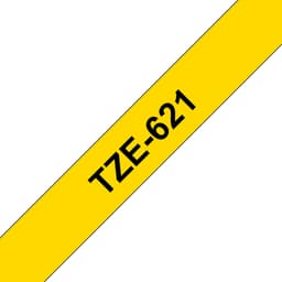 Brother TZe-621 - Black on yellow - Roll (0.9 cm x 8 m) 1 cassette(s) laminated tape - for Brother PT-D210, D600, H110, H200, P-Touch PT-1005, 1880, E310, P-Touch Cube Pro PT-P910