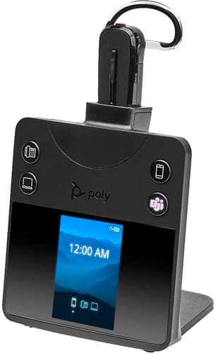 Poly Savi 8445 OFFICE - Savi 8400 series - headset - convertible - DECT / Bluetooth - wireless - black - Certified for Microsoft Teams — view 1
