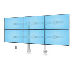 StarTech.com Six-Monitor Desk Mount w/ Crossbar, Up To 32" Screens/17.6lb - Mounting kit - for 6 LCD displays - column, dual - steel, plastic - white - screen size: 17"-32" - desk-mountable