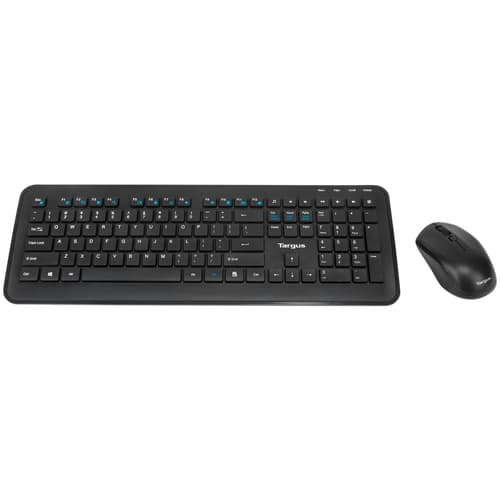 Targus KM610 - Keyboard and mouse set - combo - full size - wireless - 2.4 GHz - QWERTY - Spanish - black — view 1