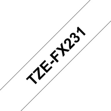 Brother TZe-FX231 - Self-adhesive - black on white - Roll (1.2 cm x 8 m) 1 cassette(s) laminated tape - for P-Touch PT-E310, E550, P900, P-Touch Cube PT-P910, P-Touch Cube Pro PT-P910
