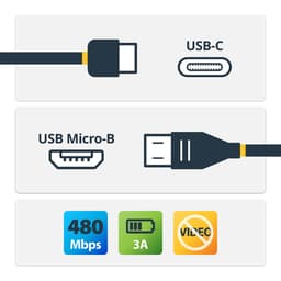 StarTech.com USB C to Micro USB Cable 2m 6ft - USB-C to Micro USB Charge Cable - USB 2.0 Type C to Micro B - Thunderbolt 3 Compatible (USB2CUB2M) - USB cable - 24 pin USB-C (M) to Micro-USB Type B (M) - USB 2.0 - 2 m - black