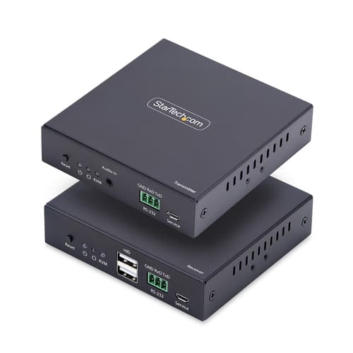 StarTech.com HDMI KVM Extender Over IP Network, 4K 60Hz, Driverless - Transmitter and receiver Kit - video/audio/USB extender - HDMI