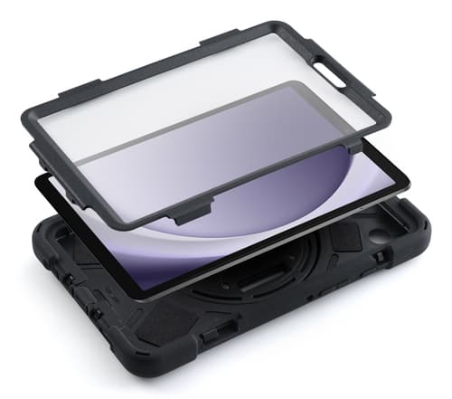 techair classic pro - Protective case for tablet - rugged - silicone, polycarbonate - black - for Samsung Galaxy Tab A9 — view 4