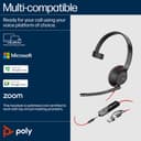 Poly Blackwire 5210 - Blackwire 5200 series - headset - on-ear - wired - 3.5 mm jack, USB-C - black - Certified for Microsoft Teams, Certified for Skype for Business, Cisco Jabber Certified, Avaya Certified, Works With Chromebook Certified, Zoom Certified, UC certified thumbnail 8