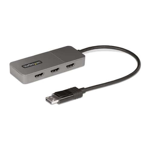 StarTech.com 3-Port MST Hub, DisplayPort to Triple HDMI Monitors, 4K 60Hz, DP 1.4 Multi-Monitor Video Adapter with 1ft (30cm) Built-in Cable, USB Powered, Windows Only - Multi-Stream Transport Hub (MST14DP123HD) - Video/audio switch - 3 x HDMI - desktop