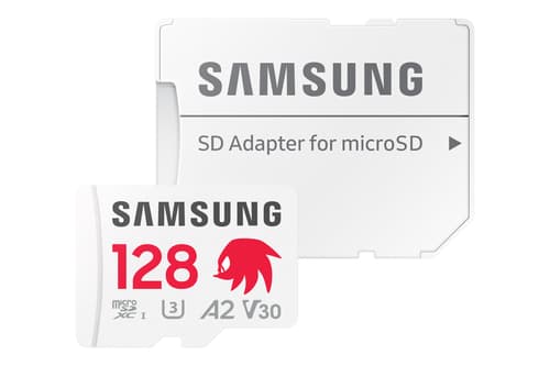Samsung PRO Plus MB-MD128SA - Sonic the Hedgehog flash memory card (microSDXC to SD adapter included) - 128 GB - A2 / Video Class V30 / UHS-I U3 - microSDXC UHS-I - white — view 4