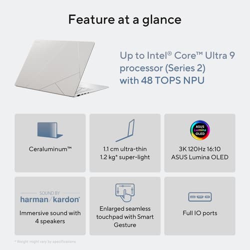 ASUS Zenbook S 14 OLED UX5406SA-PZ301W - Copilot+ PC - 14" - Intel Core Ultra 9 - 288V - Evo - 32 GB RAM - 1 TB SSD — view 17