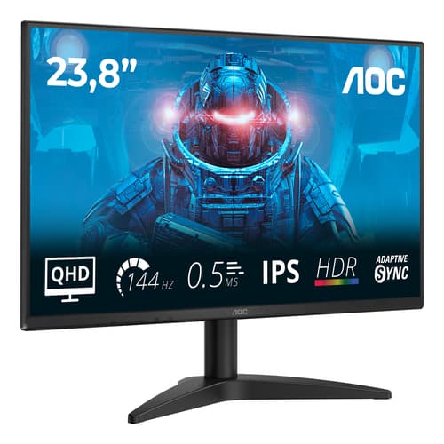 AOC Basic-line Q24B36X - B3 Series - LED monitor - 24" (23.8" viewable) - 2560 x 1440 QHD @ 144 Hz - IPS - 300 cd/m� - 1300:1 - HDR10 - 0.5 ms - HDMI, DisplayPort - black — view 3