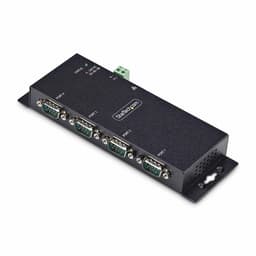StarTech.com 4P Serial to Ethernet Adapter, IP LAN to RS232 DB9 Converter - Device server - 4 ports - 100Mb LAN, RS-232 - wall / DIN rail mountable - TAA Compliant - for P/N: AT925FM, GC9SF, SCNM9FF, SCNM9FM