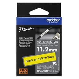 Brother HSe-631E - Black on yellow - Roll (1.12 cm x 1.5 m) 1 cassette(s) hanging box - heat shrink tube tape - for P-Touch PT-D800, PT-E300, PT-E310, PT-E550, PT-P700, PT-P750, PT-P900, PT-P950