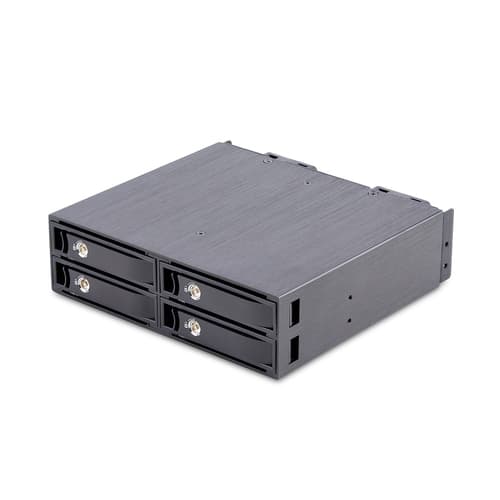 StarTech.com 4-Bay Backplane for U.2 Drives, Fits in a 5.25inch Bay, Quad-Bay Mobile Rack Enclosure for 2.5inch U.2 (SFF-8639) HDD/SSDs, Includes Mini-SAS HD Cables and Removeable Trays - Backplane with Fans (4U2525-SAS-BACKPLANE) - Storage enclosure - 4 bays (PCIe (NVMe) / U.2)