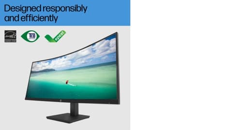HP P34hc G4 - P-Series - LED monitor - curved - 34" - 3440 x 1440 WQHD @ 60 Hz - VA - 250 cd/m� - 3500:1 - 5 ms - HDMI, DisplayPort, USB-C - speakers - black — view 22