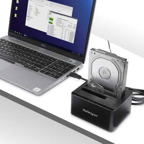 StarTech.com Dual-Bay USB 3.0 to SATA Hard Drive Docking Station, USB Hard Drive Dock, External 2.53.5 SATA IIIIII, SSDHDD Docking Station, Hot-Swap Hard Drive Bays - Top-Loading - HDD docking station - bays: 2 - 2.5", 3.5" - SATA 6Gb/s - USB 3.0 - black - for P/N: SVA12M5NA — view 8