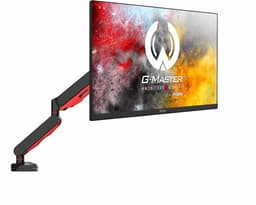 Iiyama DSG3001C-R1 - Mounting kit - adjustable arm - for LCD display - black, dynamic red - screen size: 17"-30" - desk-mountable