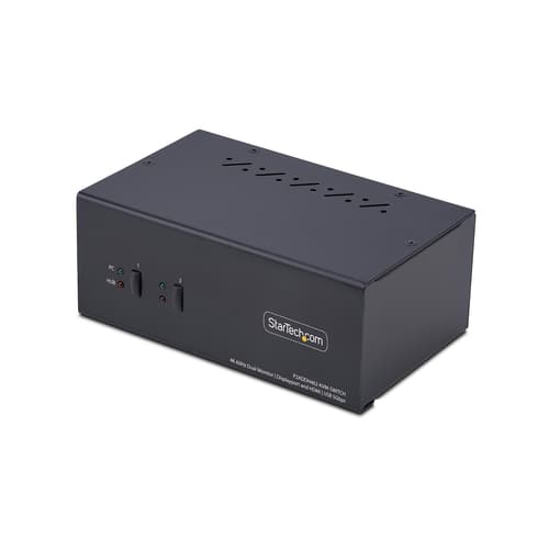 StarTech.com 2-Port Dual-Monitor DisplayPort en HDMI KVM Switch, 4K 60Hz - KVM / audio / USB switch - 2 x KVM / audio / USB - 1 local user - desktop - TAA Compliant