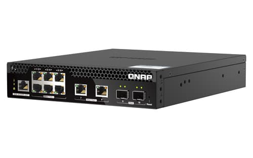 QNAP - Switch - half-width - Managed - 10 x 2.5GBase-T + 2 x 10 Gigabit SFP+ + 6 x 2.5GBase-T + 2 x 10 Gigabit Ethernet - PoE++ (310 W)