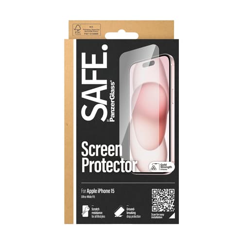 PanzerGlass SAFE. by ® Screen Protector iPhone 15 | Ultra-Wide Fit — view 4