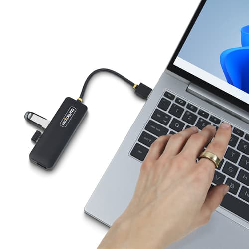 StarTech.com 4-Port USB-A Hub, 5Gbps, Bus Powered, Small Travel Mini Hub - Hub - 4 x USB 3.2 Gen 1 - desktop — view 10