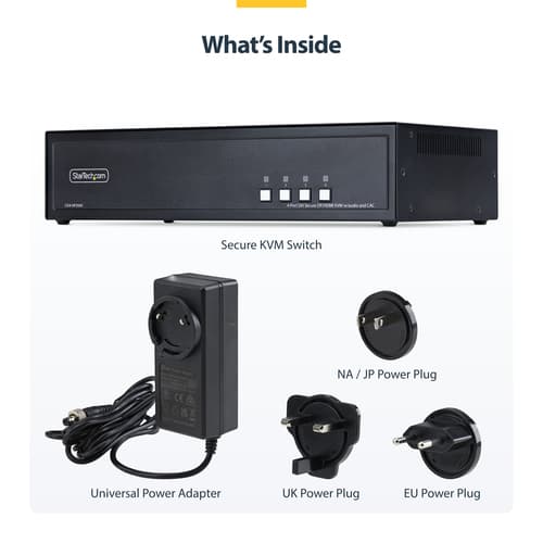StarTech.com - KVM switch - secure - 4 x KVM port(s) - 1 local user - desktop - TAA Compliant — view 10